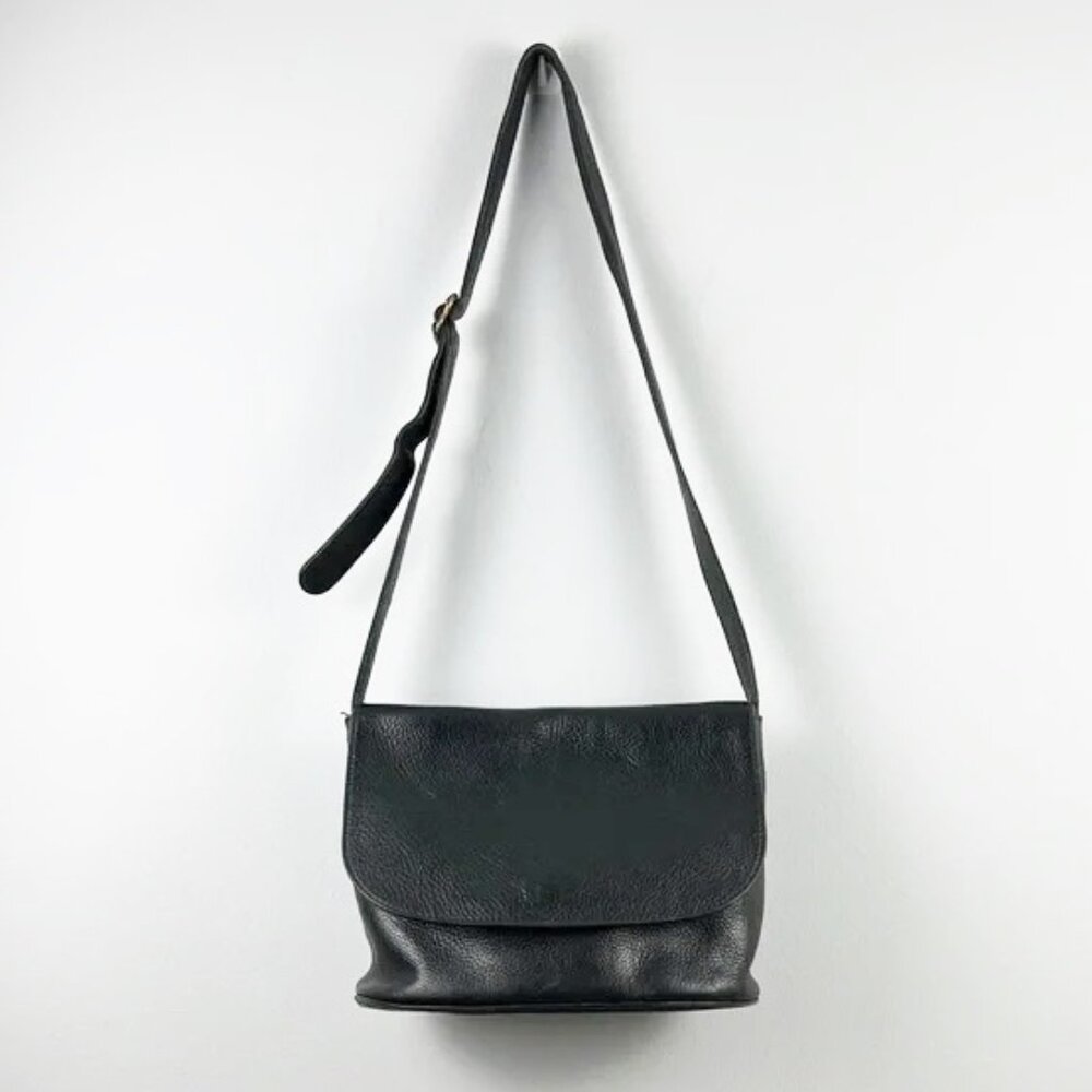 Coach ITALY Vintage Sonoma Pebbled Leather Classic Black Flap Crossbody Bag 4903
